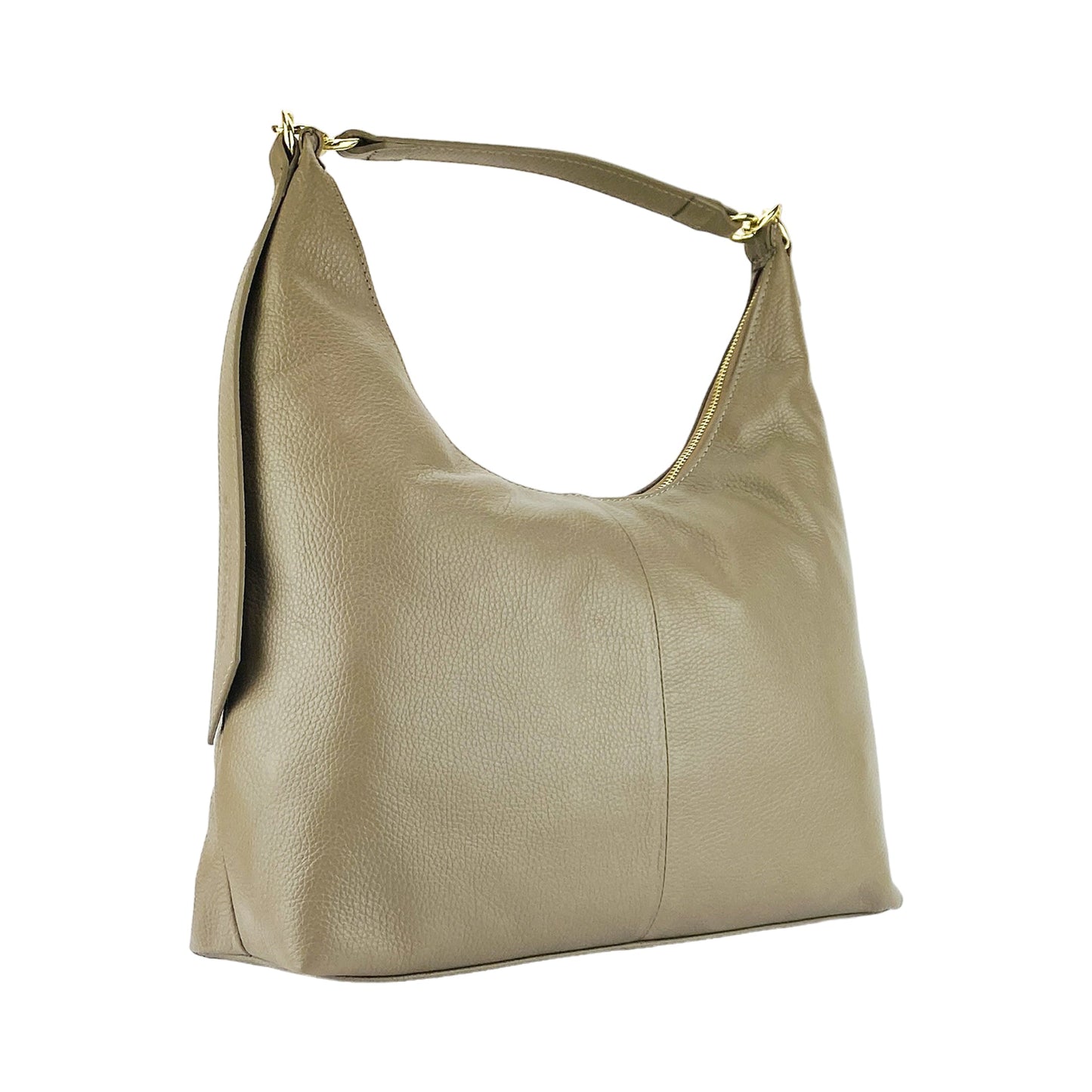 Beige handbag on a white background
