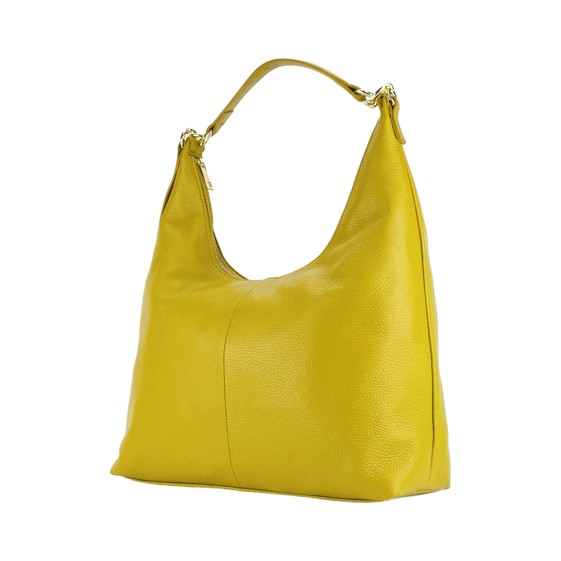Yellow handbag on a white background