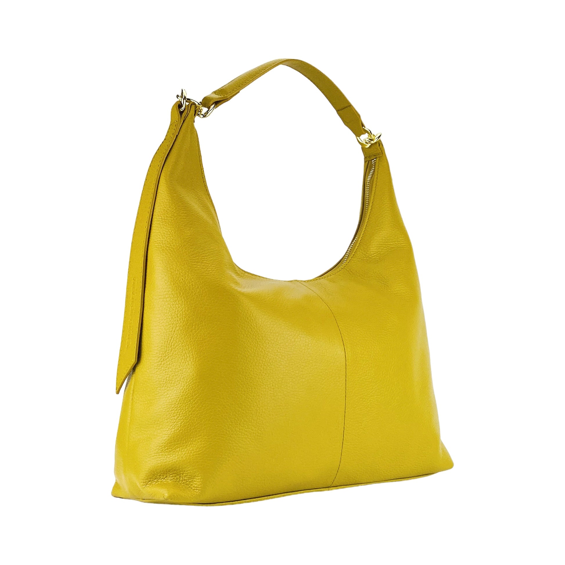 Yellow handbag on a white background