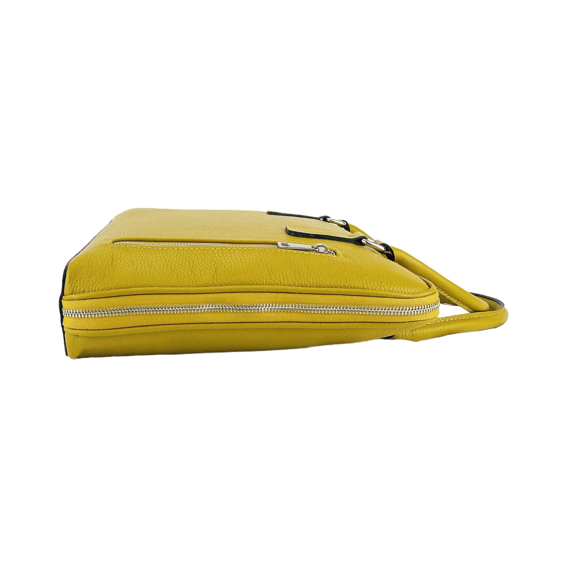 Yellow crossbody bag on a white background