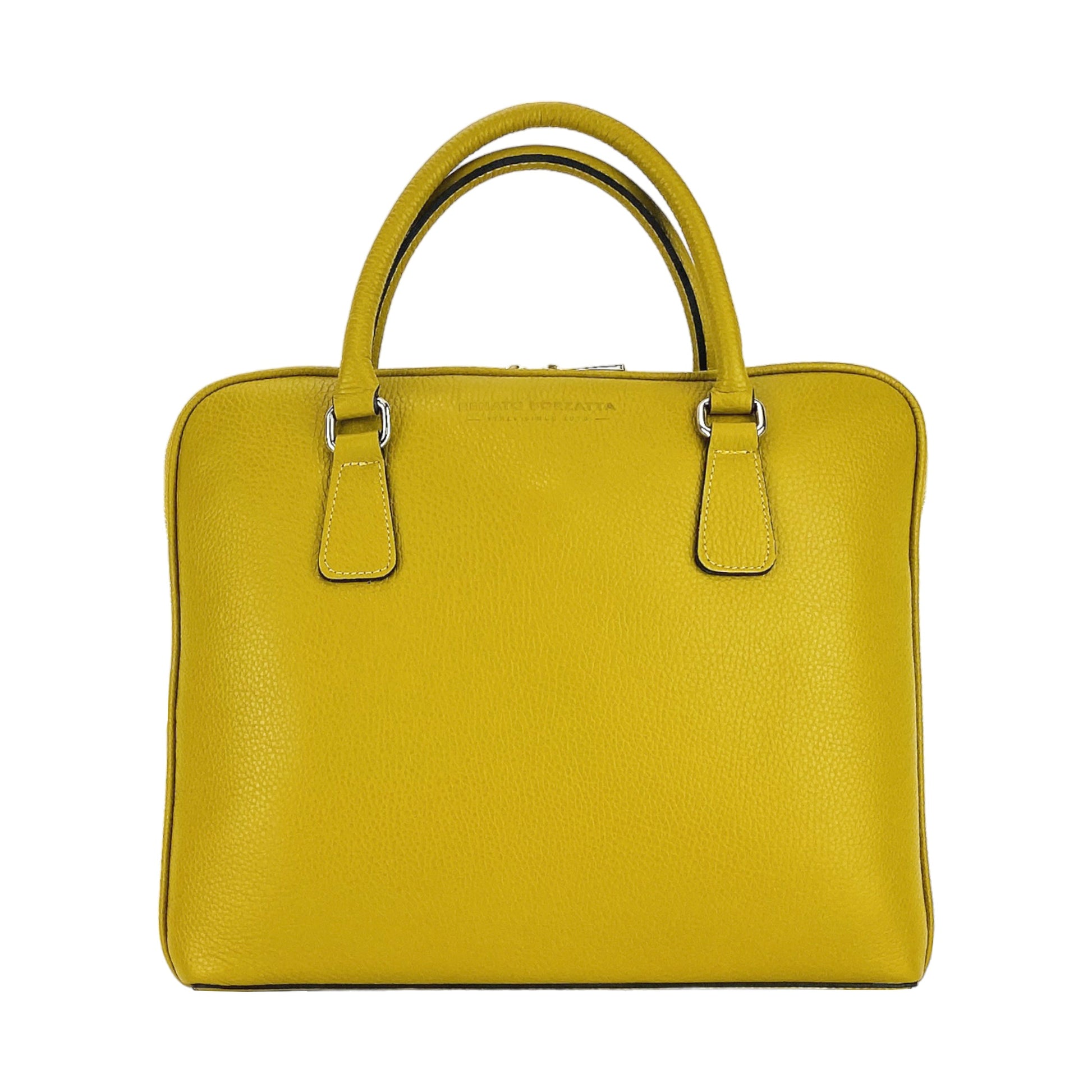Yellow handbag on a white background