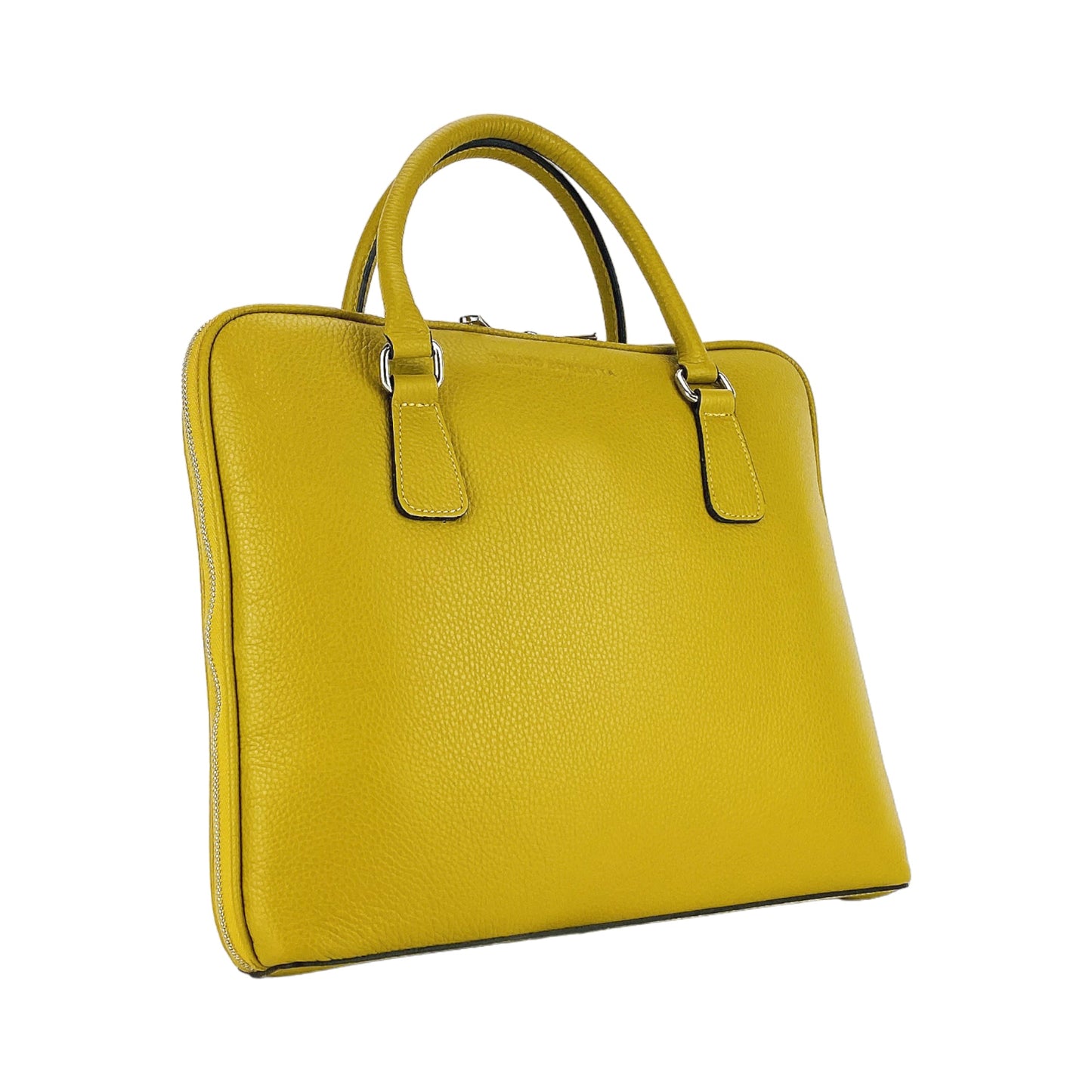 Yellow handbag on a white background