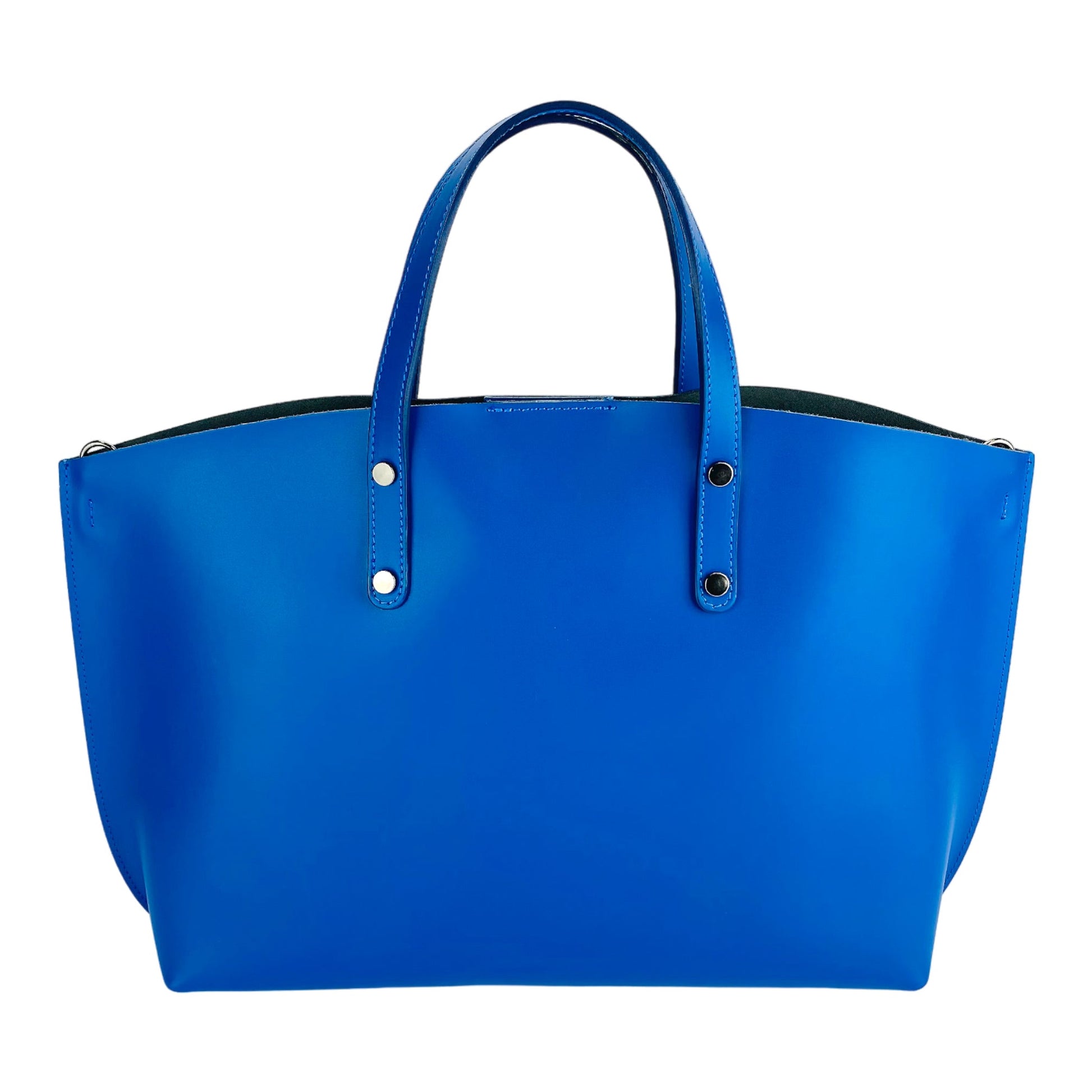 Blue handbag on a white background