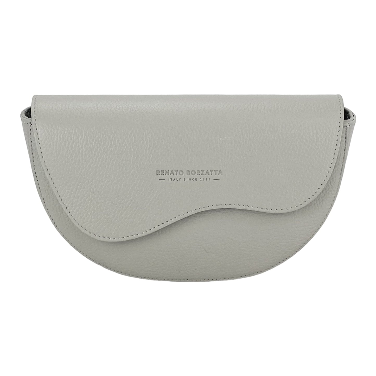 Light grey handbag on white background