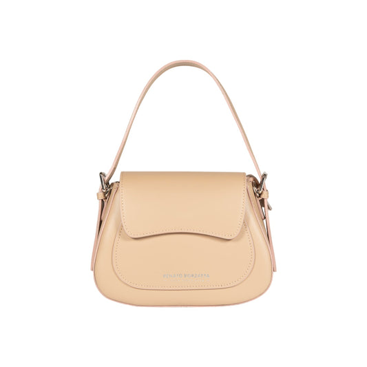 Beige handbag on a white background