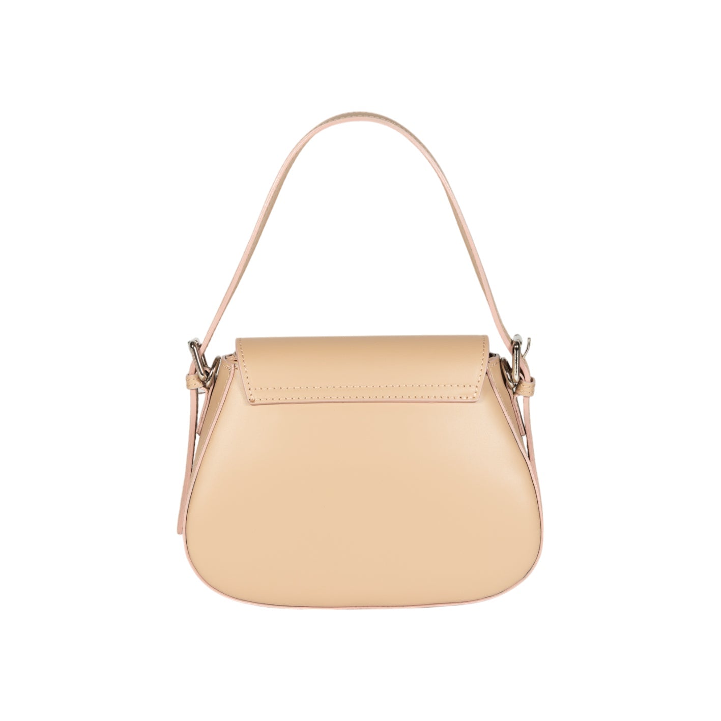 Beige handbag with a strap on a white background