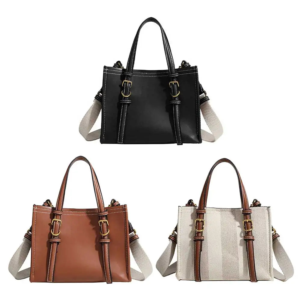 Women's Retro PU Leather Tote Bag with Handle