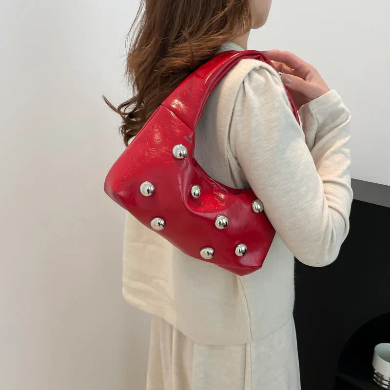 Women's Vintage Studded Shoulder Bag