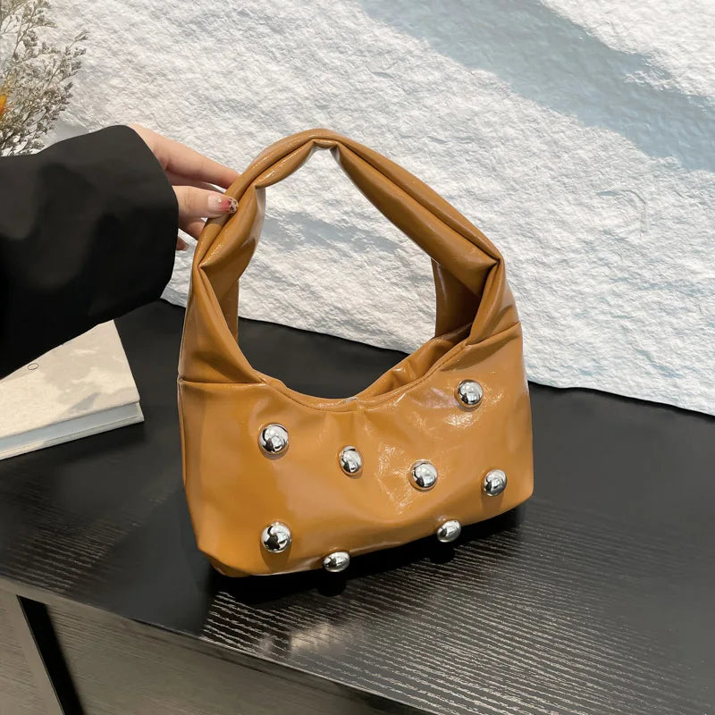 Women's Vintage Studded Shoulder Bag