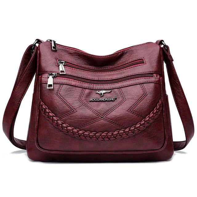 Women's PU Leather Crossbody Messenger Bag