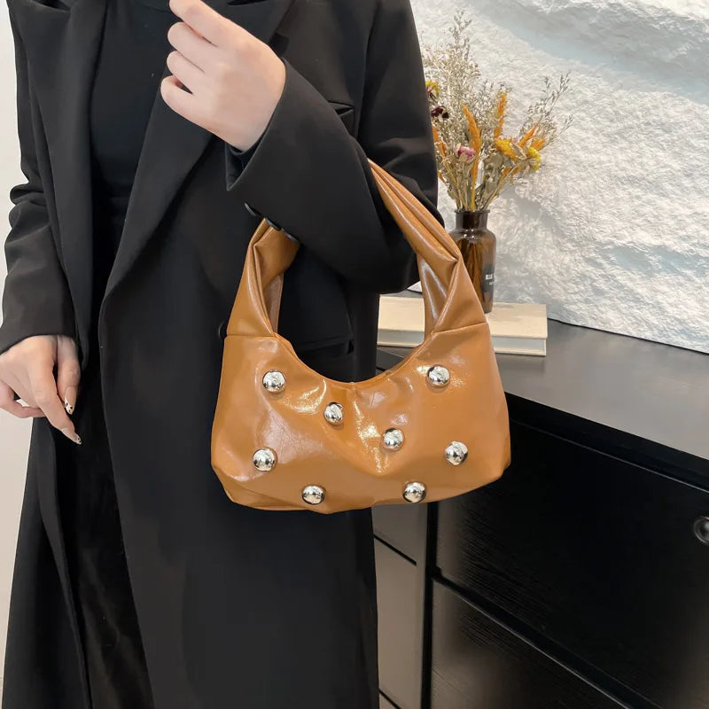 Women's Vintage Studded Shoulder Bag