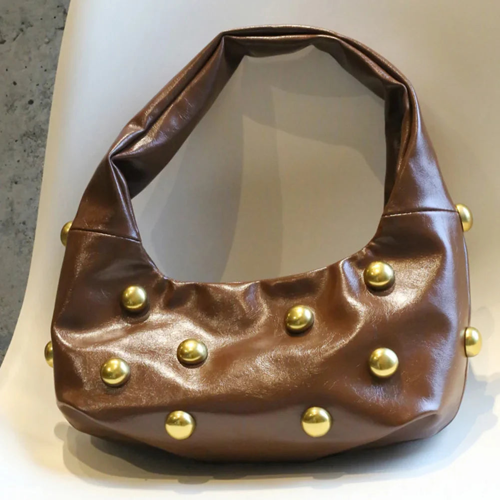 Women's Vintage Studded Shoulder Bag