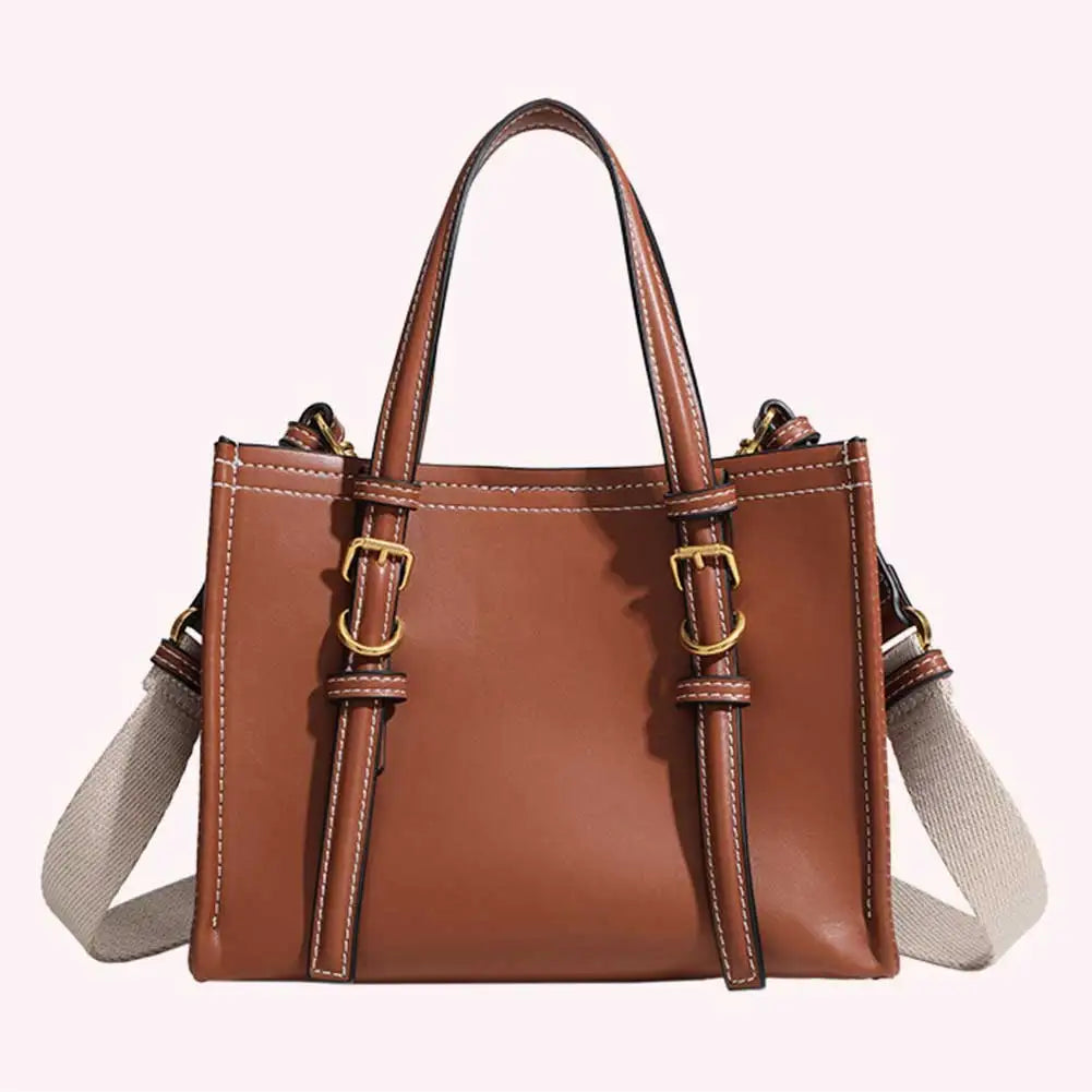 Women's Retro PU Leather Tote Bag with Handle