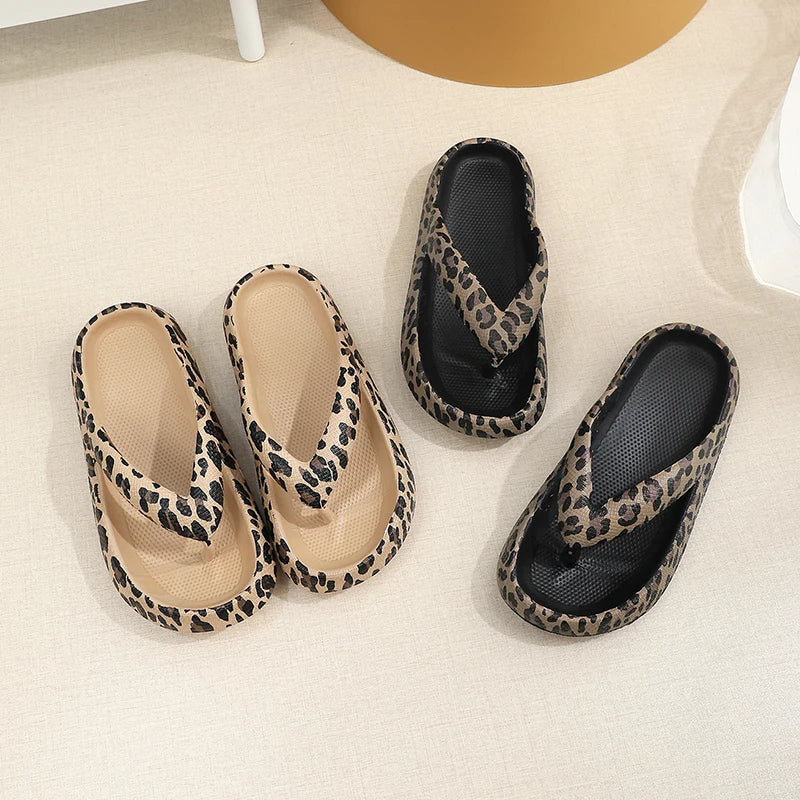 Women's Leopard Print Cloud Slippers