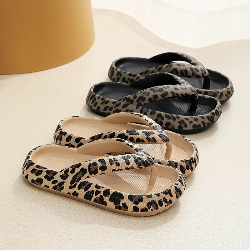 Women's Leopard Print Cloud Slippers
