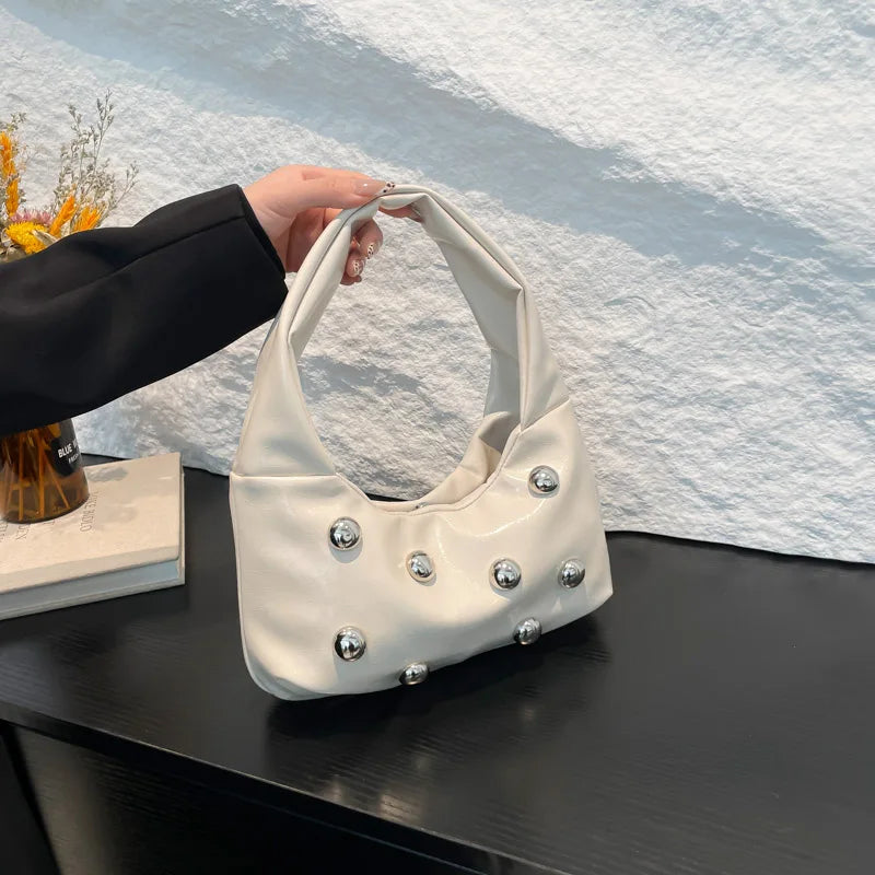 Women's Vintage Studded Shoulder Bag