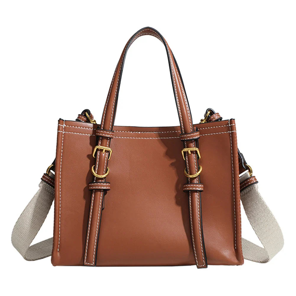 Women's Retro PU Leather Tote Bag with Handle