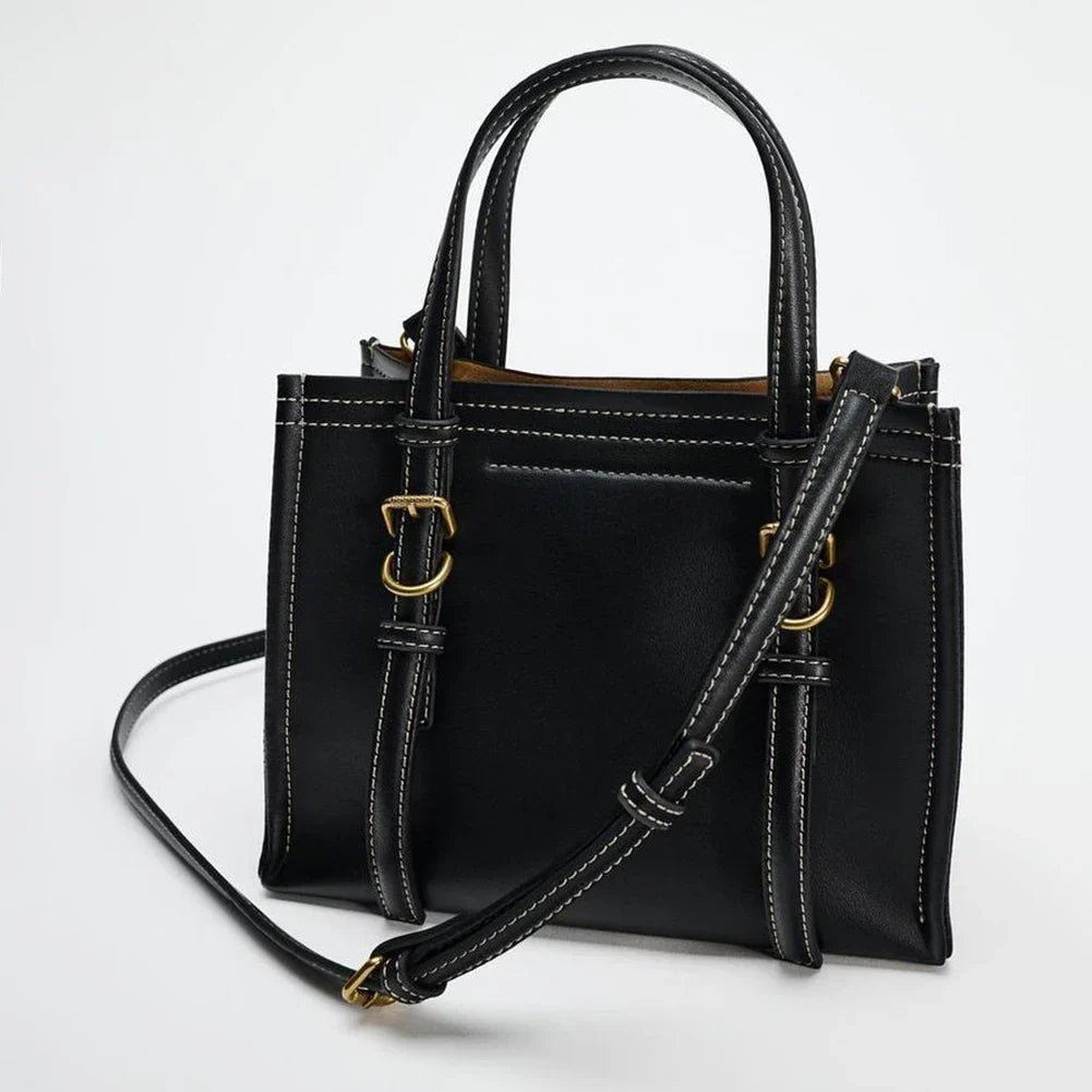 Women's Retro PU Leather Tote Bag with Handle