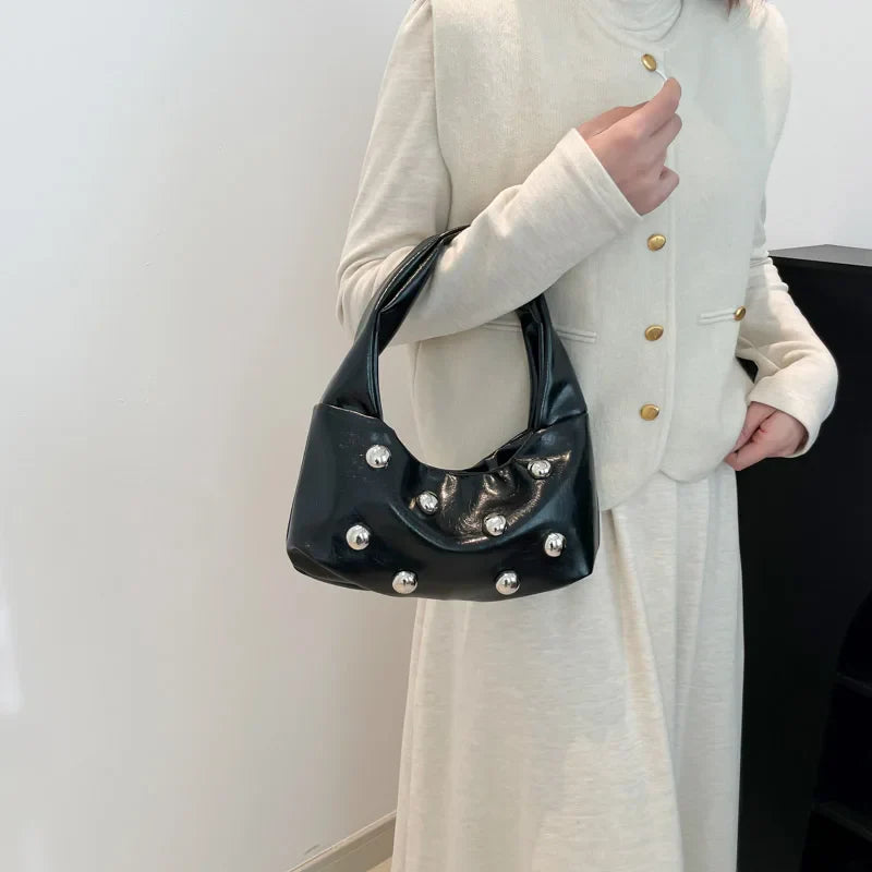 Women's Vintage Studded Shoulder Bag