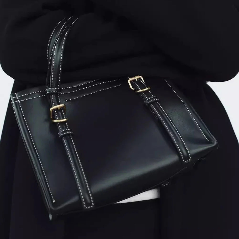 Women's Retro PU Leather Tote Bag with Handle