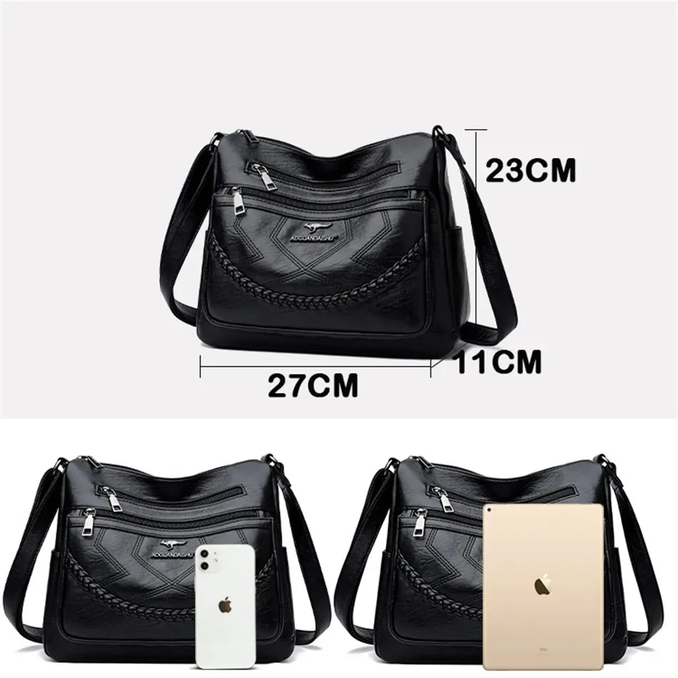 Women's PU Leather Crossbody Messenger Bag