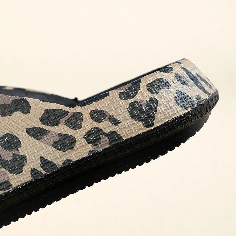Women's Leopard Print Cloud Slippers