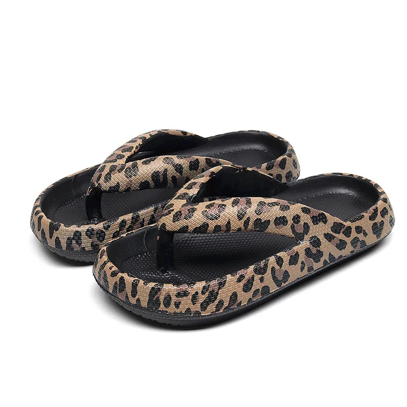 Women's Leopard Print Cloud Slippers