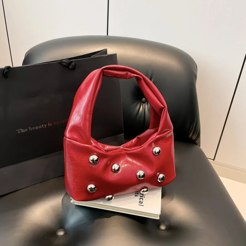 Women's Vintage Studded Shoulder Bag