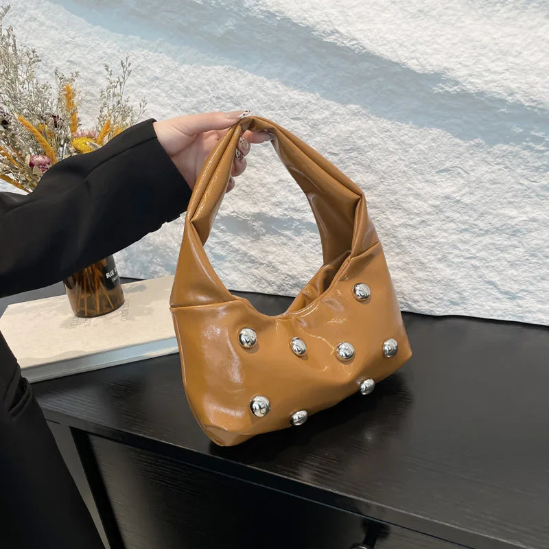 Women's Vintage Studded Shoulder Bag