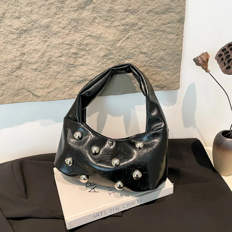 Women's Vintage Studded Shoulder Bag