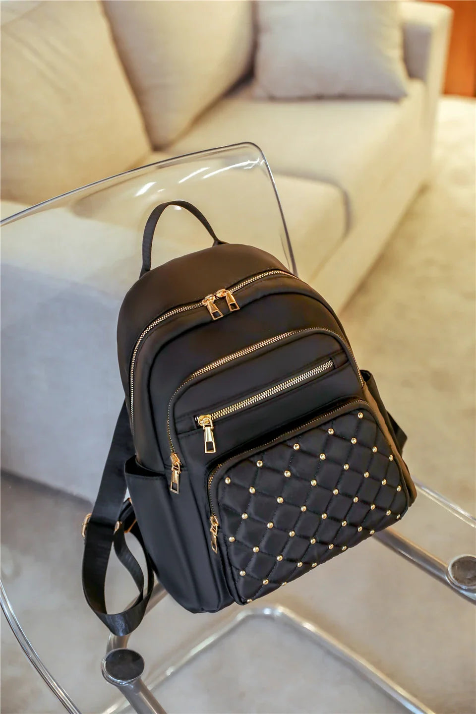 Women's Nylon Travel Backpack School Shoulder Bag