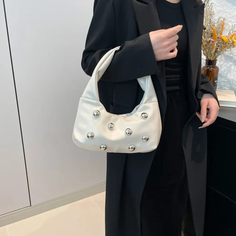 Women's Vintage Studded Shoulder Bag