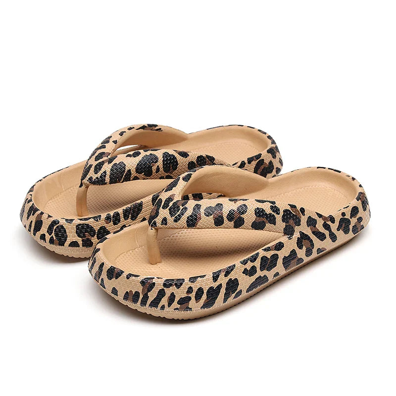 Women's Leopard Print Cloud Slippers