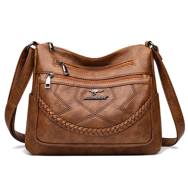 Women's PU Leather Crossbody Messenger Bag