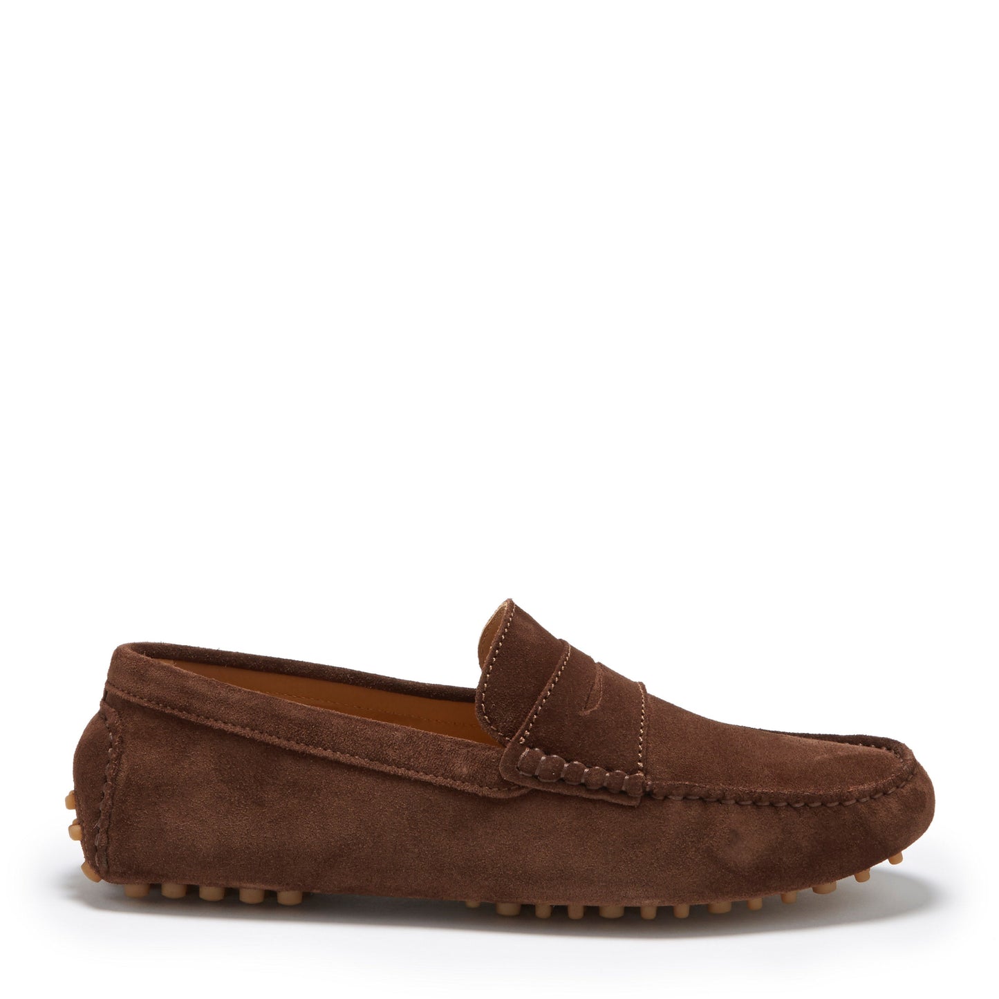 Men's Brown Suede Penny Driving Loafers
