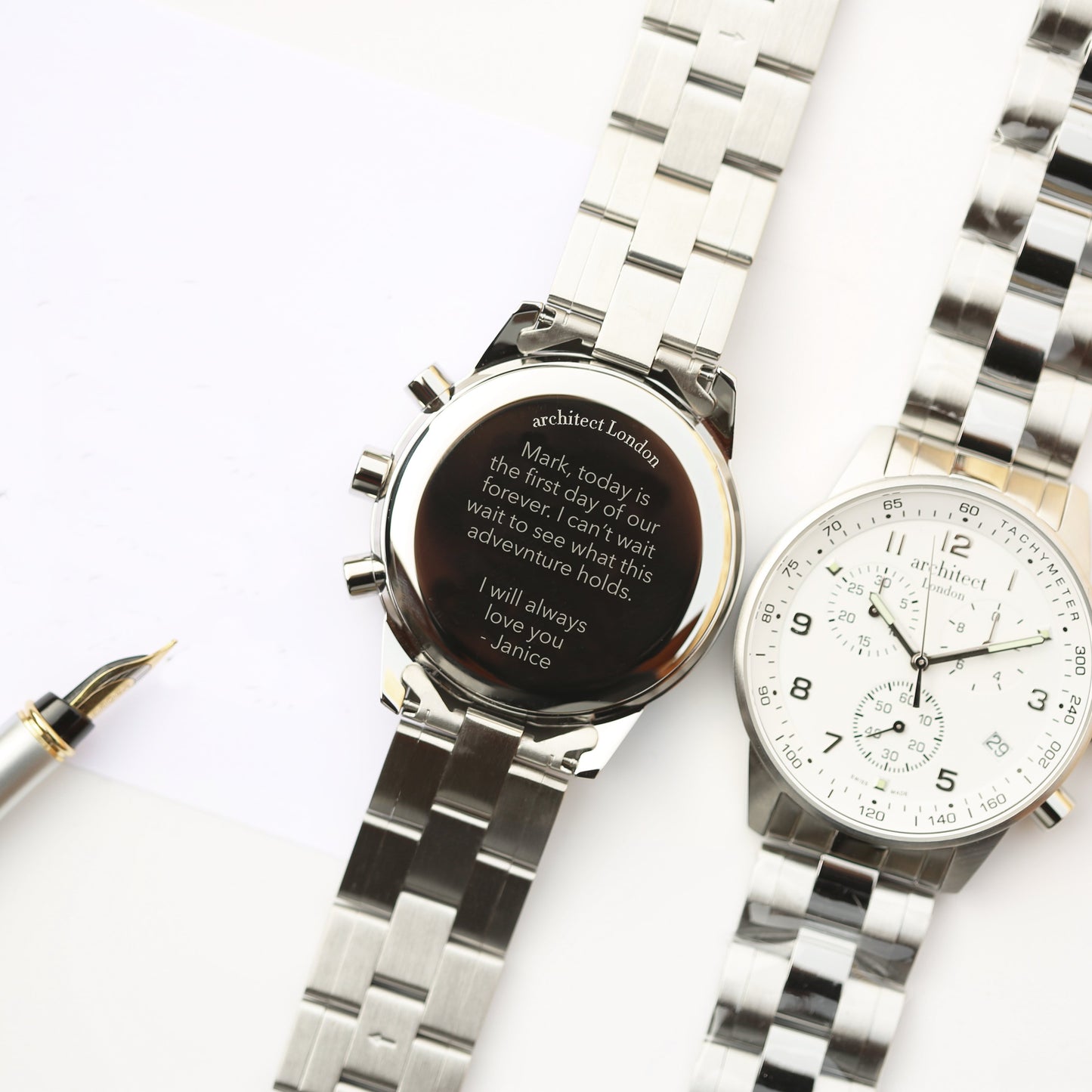 Swiss Made Men's Architect Endeavour Watch Engraved
