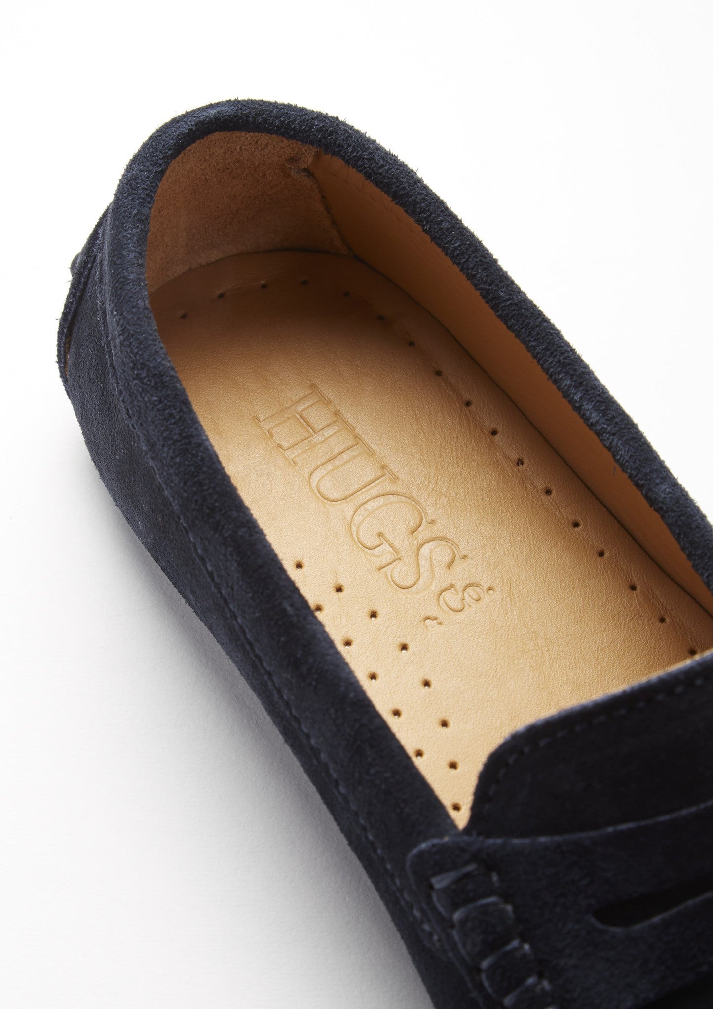 Women's Navy Blue Suede Penny Driving Loafers