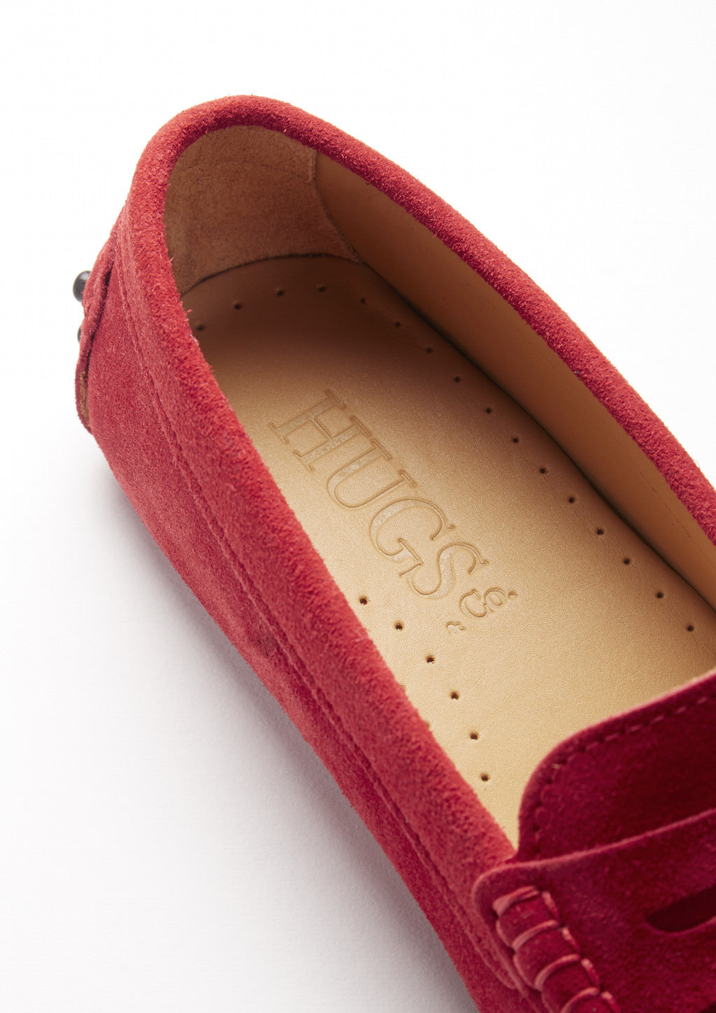 Women's Red Suede Penny Driving Loafers