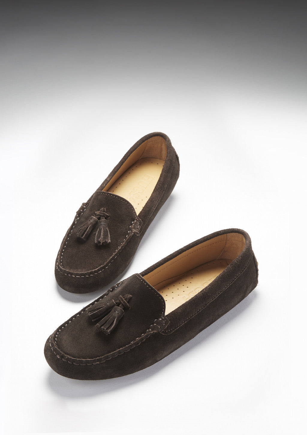 Women's Brown Suede Tasselled Driving Loafers