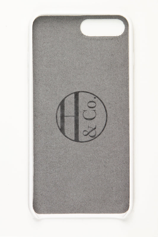 White Leather iPhone 7/8 Plus Case by Hugs & Co