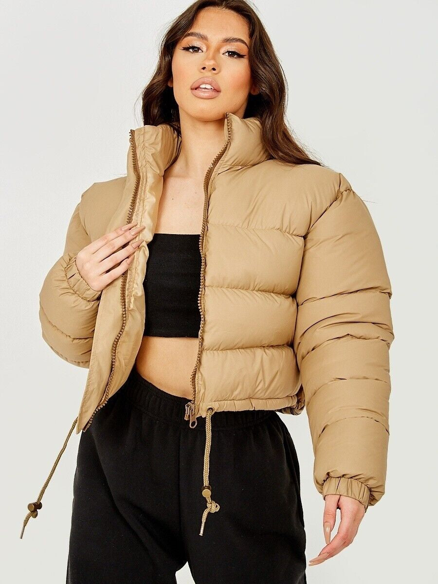 Women's Cropped Quilted Puffer Jacket