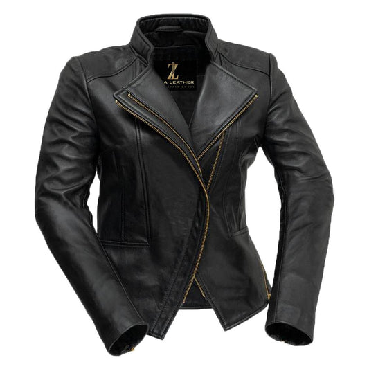 Alexie Ladies Premium Lambskin Leather Blazer - Luxury Professional Outerwear - Style Queenz
