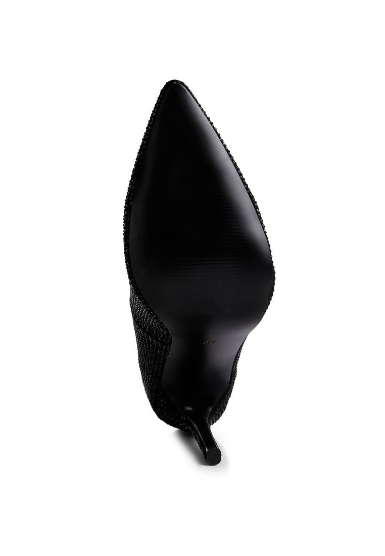 Alter Ego Diamante High Heel Court Shoes - Sparkly Evening Pumps - Style Queenz