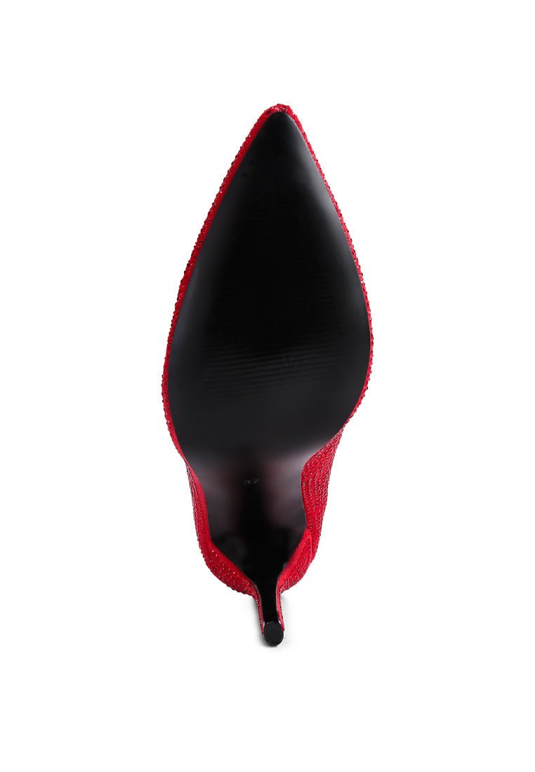 Alter Ego Diamante High Heel Court Shoes - Sparkly Evening Pumps - Style Queenz