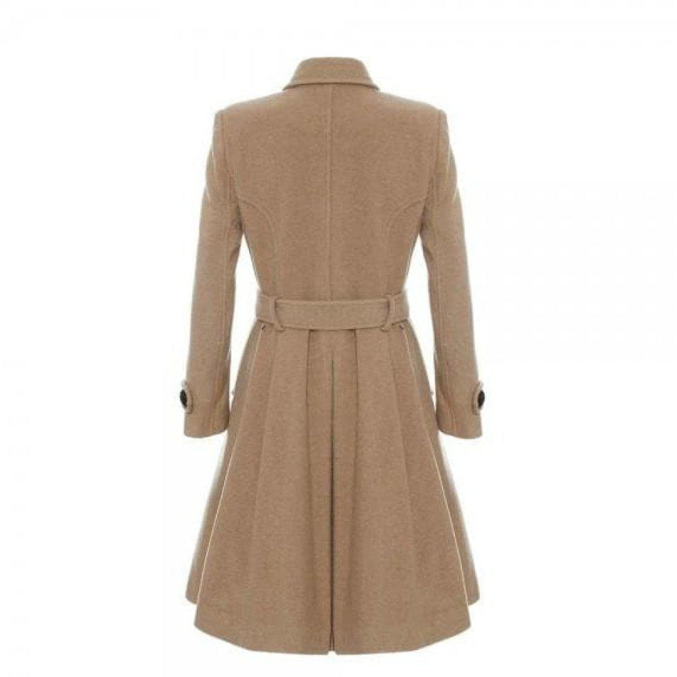 Beige trench coat on a white background