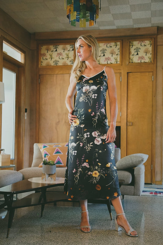 Andromeda Silk Dress Spring Equinox - Sustainable Luxury Women's Designer Fashion - Style Queenz