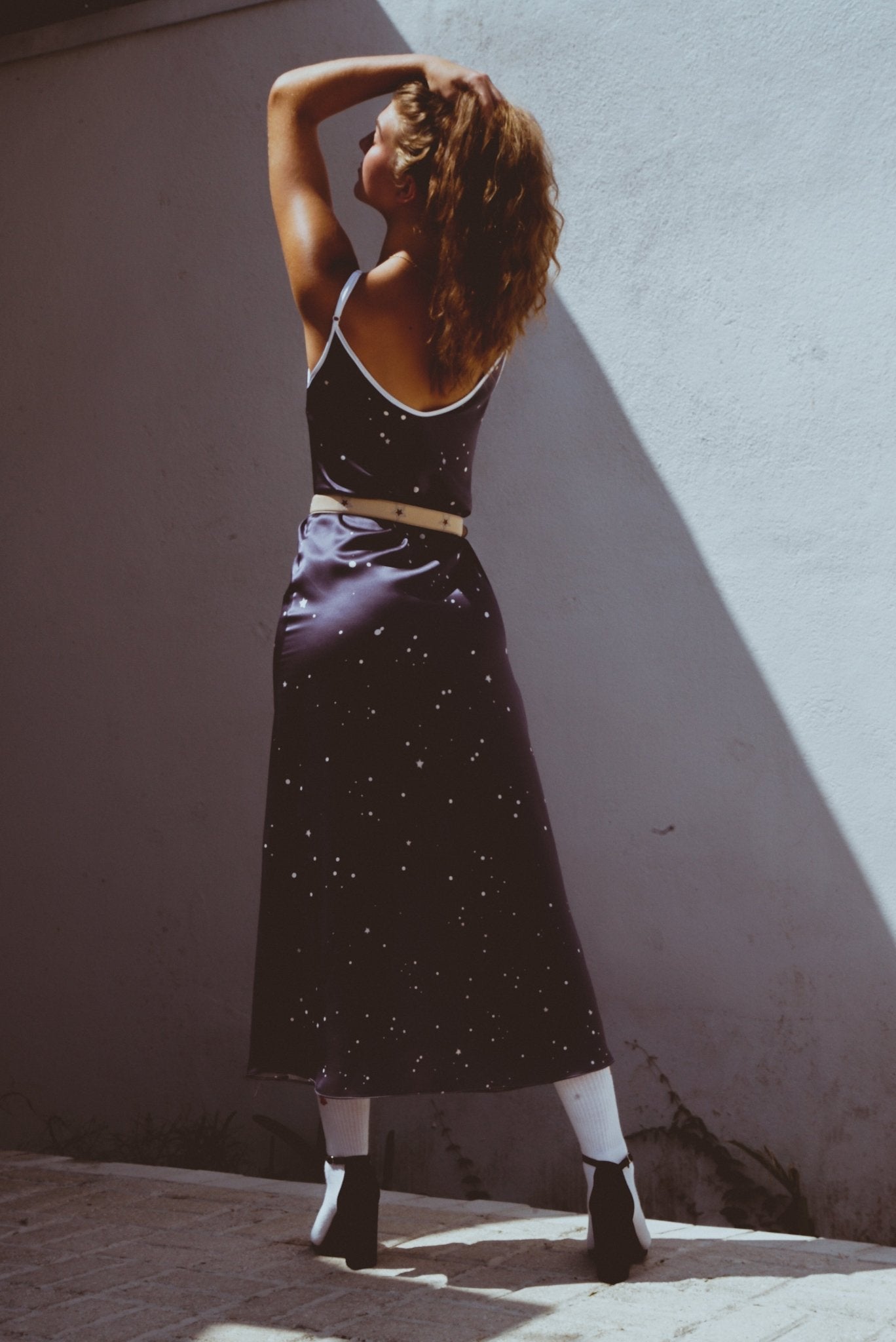 Andromeda Silk Dress Twilight - Sustainable Luxury Women's Designer Navy Fashion - Style Queenz