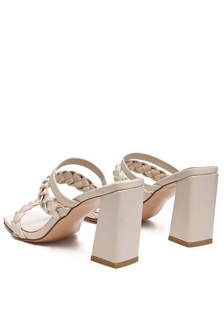 Arnie Braided Block Heel Sandals - Comfortable Square Toe Summer Shoes - Style Queenz