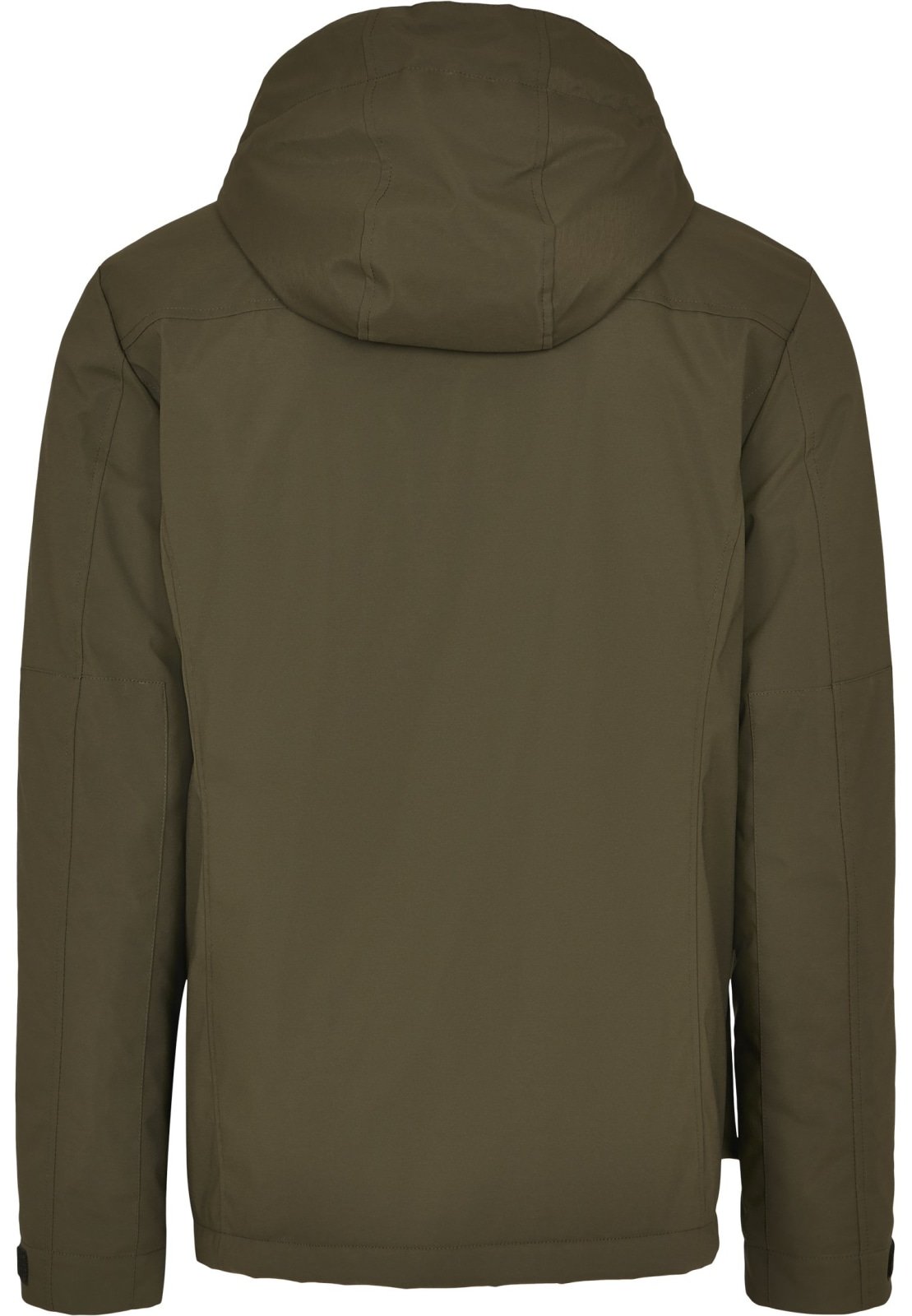 Green jacket with a hood on a white background