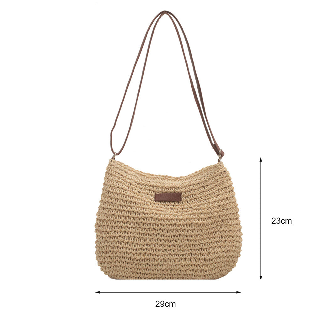 Women's Woven Straw Tote Bag for Beach & Travel